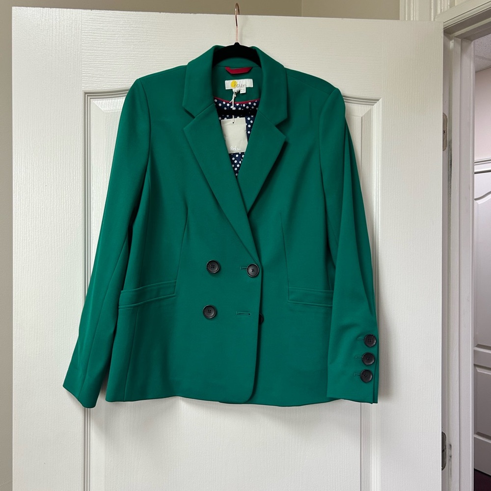 Boden Green Double-Breasted Women's Blazer